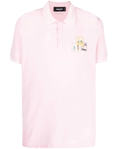 Рубашка поло с короткими рукавами и аппликацией, розовый Dsquared2