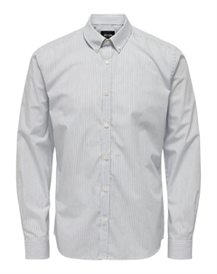 Рубашка Slim Fit на пуговицах, белый Only & sons