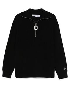 Свитер с воротником на молнии, черный Jw anderson