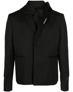 Однобортный пиджак с капюшоном, черный Heliot emil