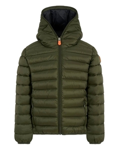 Стеганая куртка с капюшоном, зеленый Save the duck kids