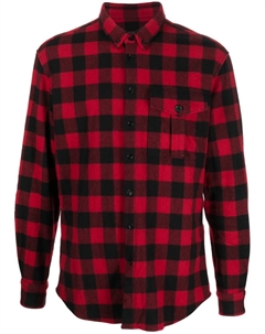 Клетчатая рубашка из смесовой шерсти, черный Dsquared2