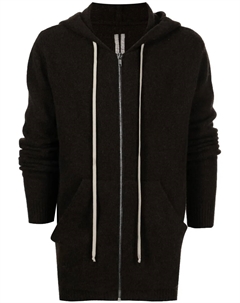 Трикотажное худи на молнии, коричневый Rick owens