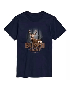 Мужская футболка Busch Light Deer in the Woods с коротким рукавом и принтом, синий Licensed character