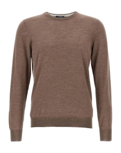 Джемпер с круглым вырезом и длинными рукавами, коричневый Barba