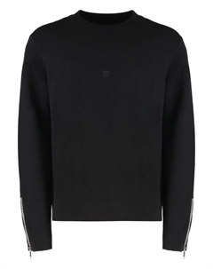 Шерстяной свитер с молниями на манжетах, черный Givenchy
