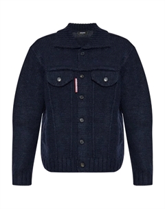 Кардиган с логотипом, синий Dsquared2