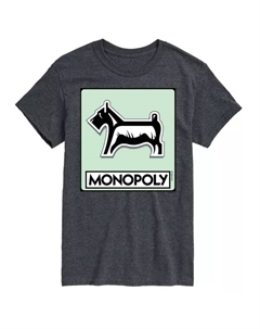 Футболка с принтом «Собака» из Monopoly для мужчин, серый Licensed character