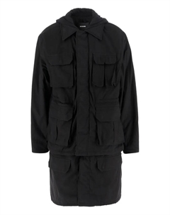 Плащ с капюшоном, черный We11done