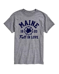 Футболка с принтом «Влюбись, большой и высокий» из штата Мэн., серый Licensed character
