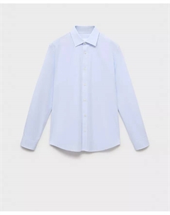 Мужская хлопковая рубашка в полоску Slim-Fit, синий Mango