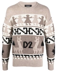 Жаккардовый джемпер, нейтральный Dsquared2