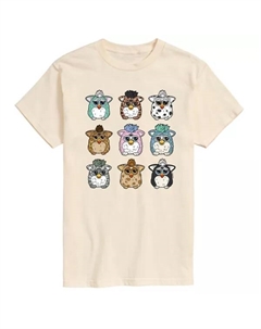 Мужская футболка с принтом Furby Grid от, бежевый Hasbro