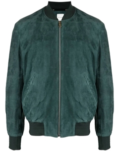 Кожаный бомбер на молнии, зеленый Paul smith