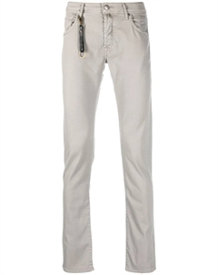 Узкие брюки с заниженной талией, серый Incotex