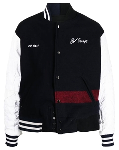 Бомбер с вышитой надписью, синий Greg lauren