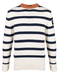 Джемпер в полоску с нашивкой-логотипом, белый Paul & shark