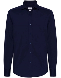 Рубашка с отложным воротником, синий Brunello cucinelli