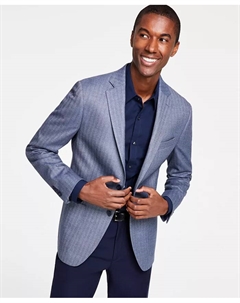 Мужской спортивный пиджак классического кроя в елочку, синий Michael kors