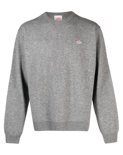 Шерстяной джемпер с нашивкой-логотипом, серый Danton