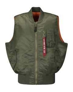 Бомбер MA-1 Heritage на молнии, зеленый Alpha industries