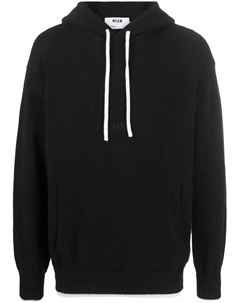 Худи с контрастной кулиской и отделкой, черный Msgm