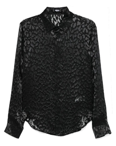 Рубашка с леопардовым принтом, черный Versace