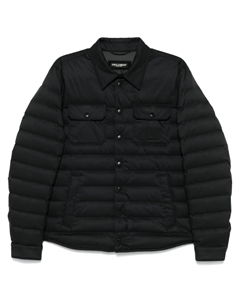 Пуховик с нашивкой-логотипом, черный Dolce&gabbana