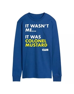 Мужская футболка с длинным рукавом и принтом горчицы «Ключ к разгадке» от полковника, синий Hasbro