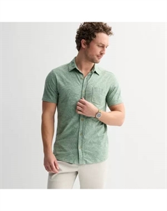 Мужская трикотажная рубашка с коротким рукавом и застежкой на пуговицы, цвет green leaf print Sonoma goods for life