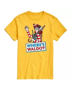 Мужская футболка с графическим логотипом «Где Уолдо?», желтый Licensed character