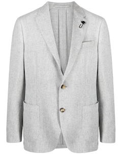 Однобортный пиджак из смесовой шерсти, серый Lardini