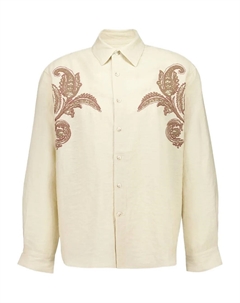 Рубашка с длинными рукавами и вышитым узором пейсли, нейтральный Commas