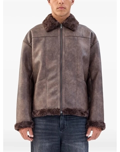Куртка с воротником из искусственного меха, коричневый Unreal fur