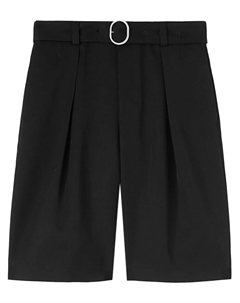 Шерстяные шорты строгого кроя, черный Jil sander