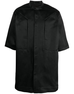 Атласная рубашка с воротником-стойкой, черный Rick owens