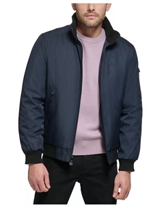 Мужская классическая бомбер-куртка на молнии из ткани рипстоп, синий Calvin klein