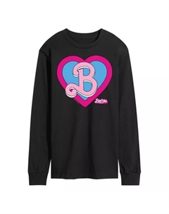 Мужская футболка с длинным рукавом Barbie Theatrical Heart Crest, черный Licensed character