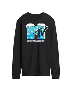 Мужская футболка с длинным рукавом и графическим логотипом MTV Snowballs, черный Licensed character