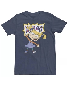 Футболка с простым портретом Анжелики из "Ох уж эти детки" для больших размеров, синий Licensed character