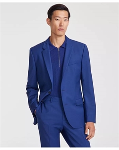 Мужской приталенный пиджак Superflex Stretch из эластичной ткани, синий Hugo boss