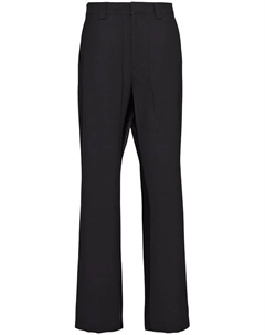 Шерстяные брюки с логотипом, черный Prada