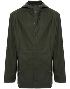 Непромокаемая куртка на пуговицах с капюшоном, черный Rains