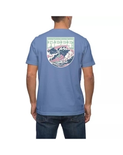 Мужская узкая футболка с графическим принтом, цвет steel blue Reef
