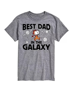 Мужская футболка с принтом «Лучший папа в галактике» от Peanuts, серый Licensed character