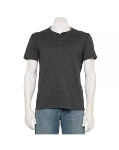 Мужская адаптивная базовая кофта-хенли с коротким рукавом, цвет black stripe Sonoma goods for life