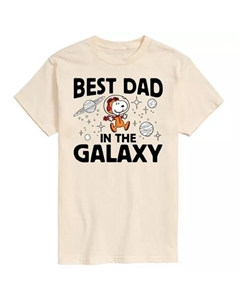 Мужская футболка с принтом «Лучший папа в галактике» от Peanuts, бежевый Licensed character