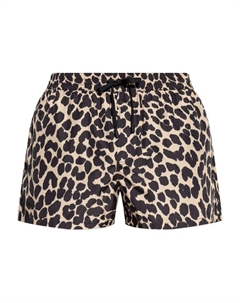 Плавки-шорты с кулиской и леопардовым принтом, нейтральный Balmain