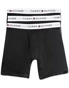 Мужские классические боксеры из хлопка, 3 шт, черный Tommy hilfiger
