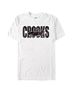 Мужская футболка Crooks and Castle с графикой пантеры в атакующей позе, цвет white black Licensed character
